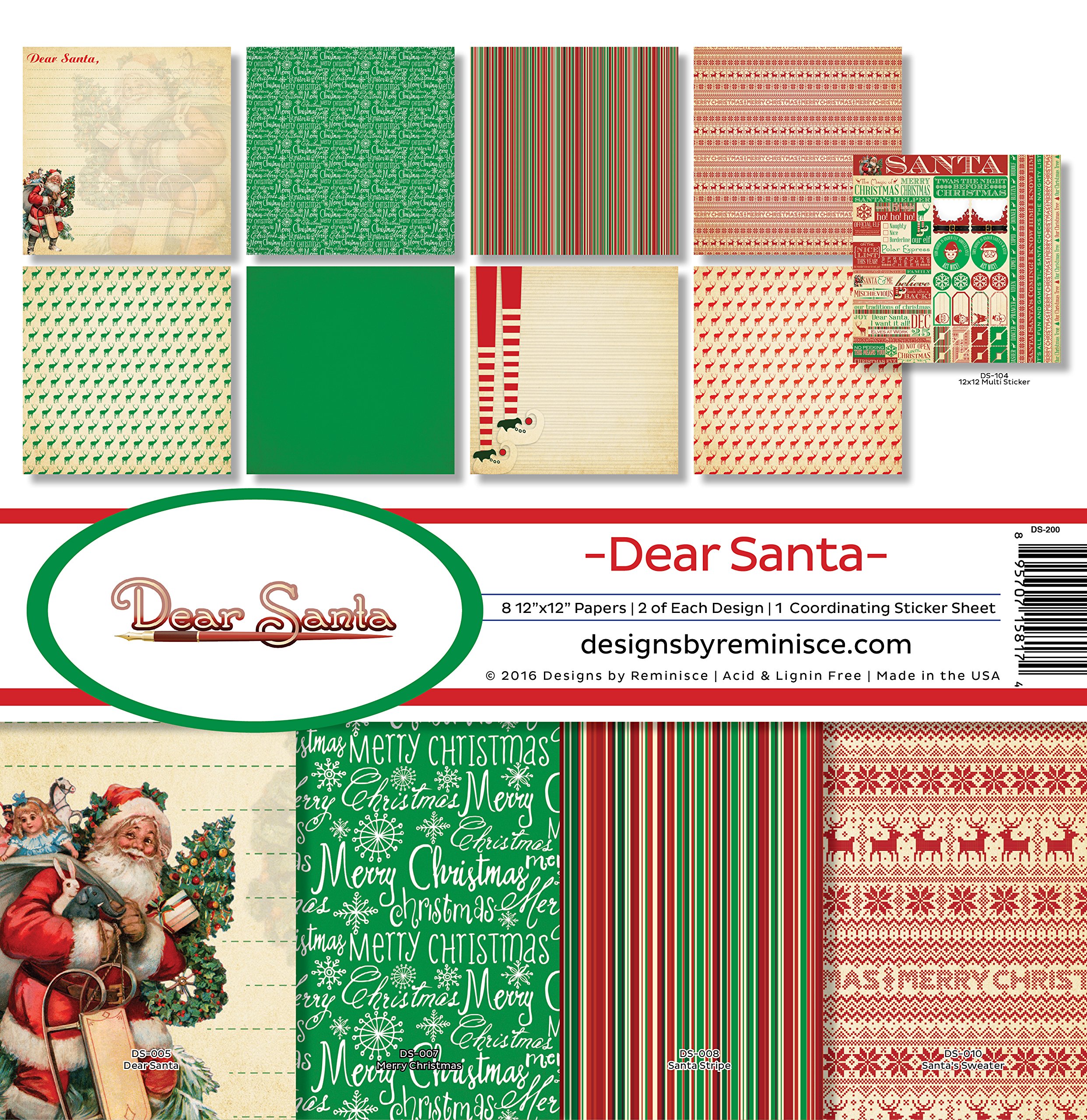 Reminisce Dear Santa Collection Kit, 12x12 inches