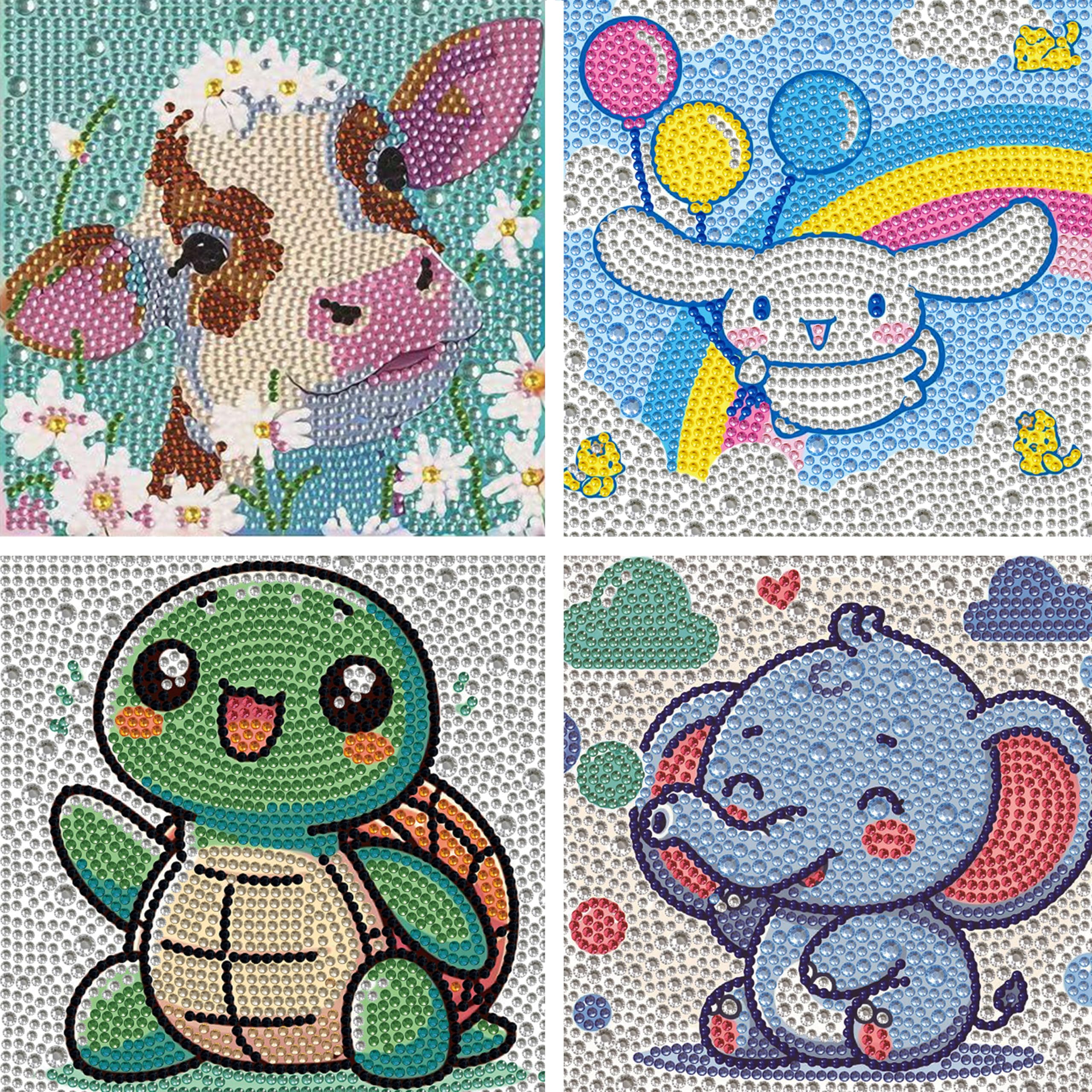 CarlonLin 4 Pezzi Diamond Painting Bambina Bambini, Regalo Giochi Bambina 3 4 5 1071115
