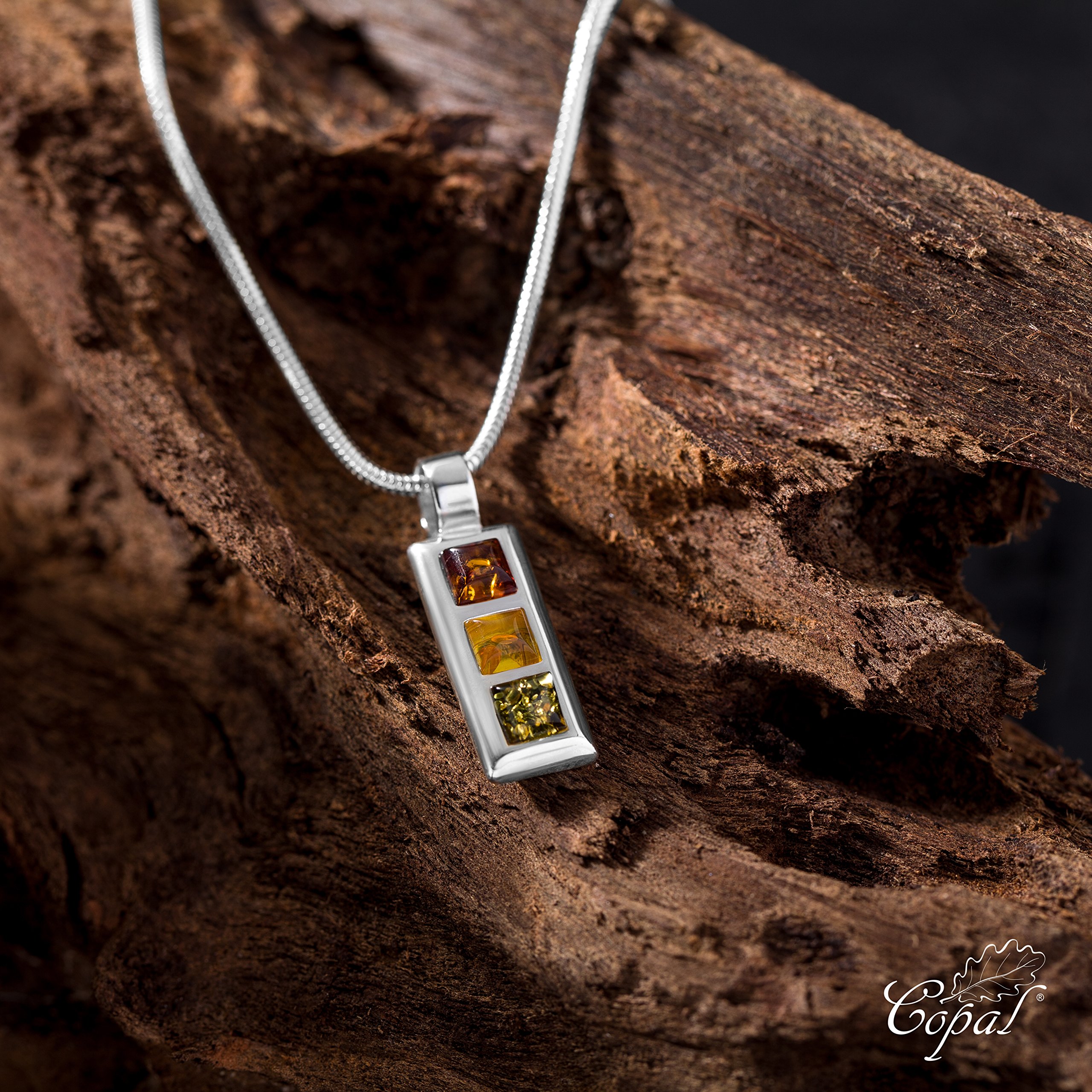 Collar Para Mujer Con Colgante De Ámbar En Plata De Ley 925