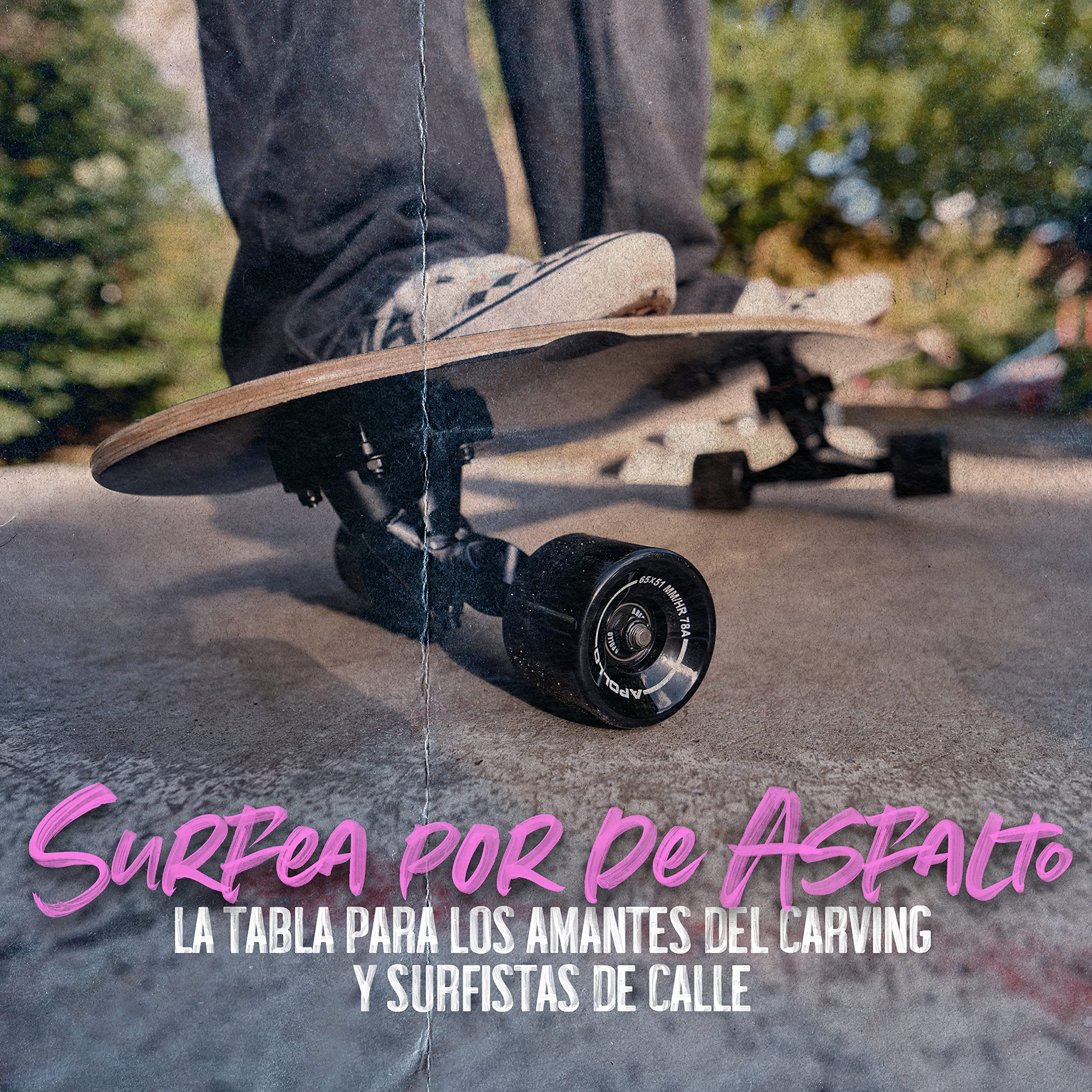 Apollo Surf Skate para Niños a Partir de 6 Años | Mini Longboard Cruiser para Niños | Mini Skate Cruiser para Entrenamiento de Surf | Carving y Pumping | Ejes Surf Skateboard Adulto