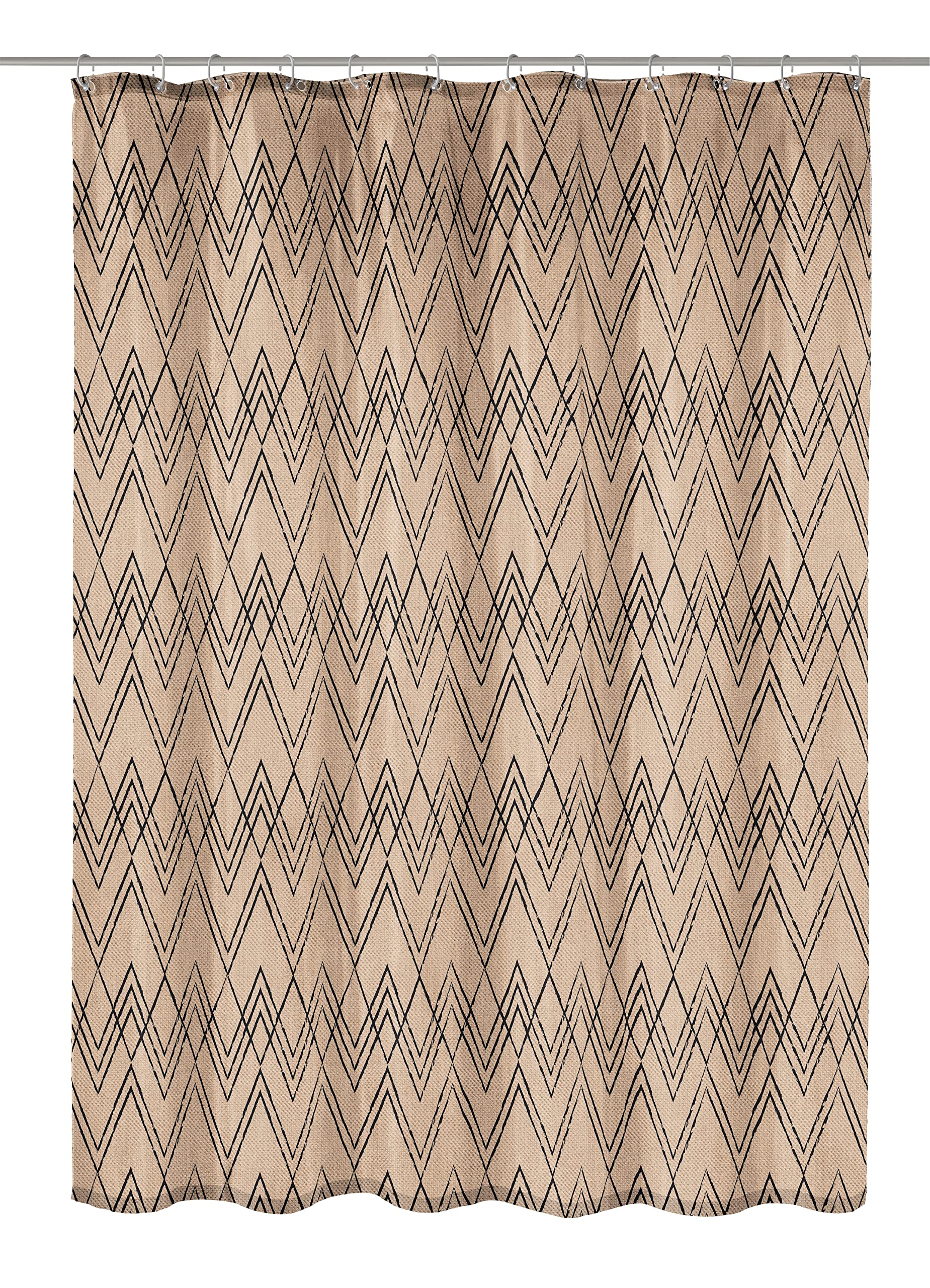 Kleine Wolke Zag Cotti Shower Curtain 180 x 200 cm Taupe 65% Polyester 35% Cotton, W 70.9" x L 78.7" (1 Panels)