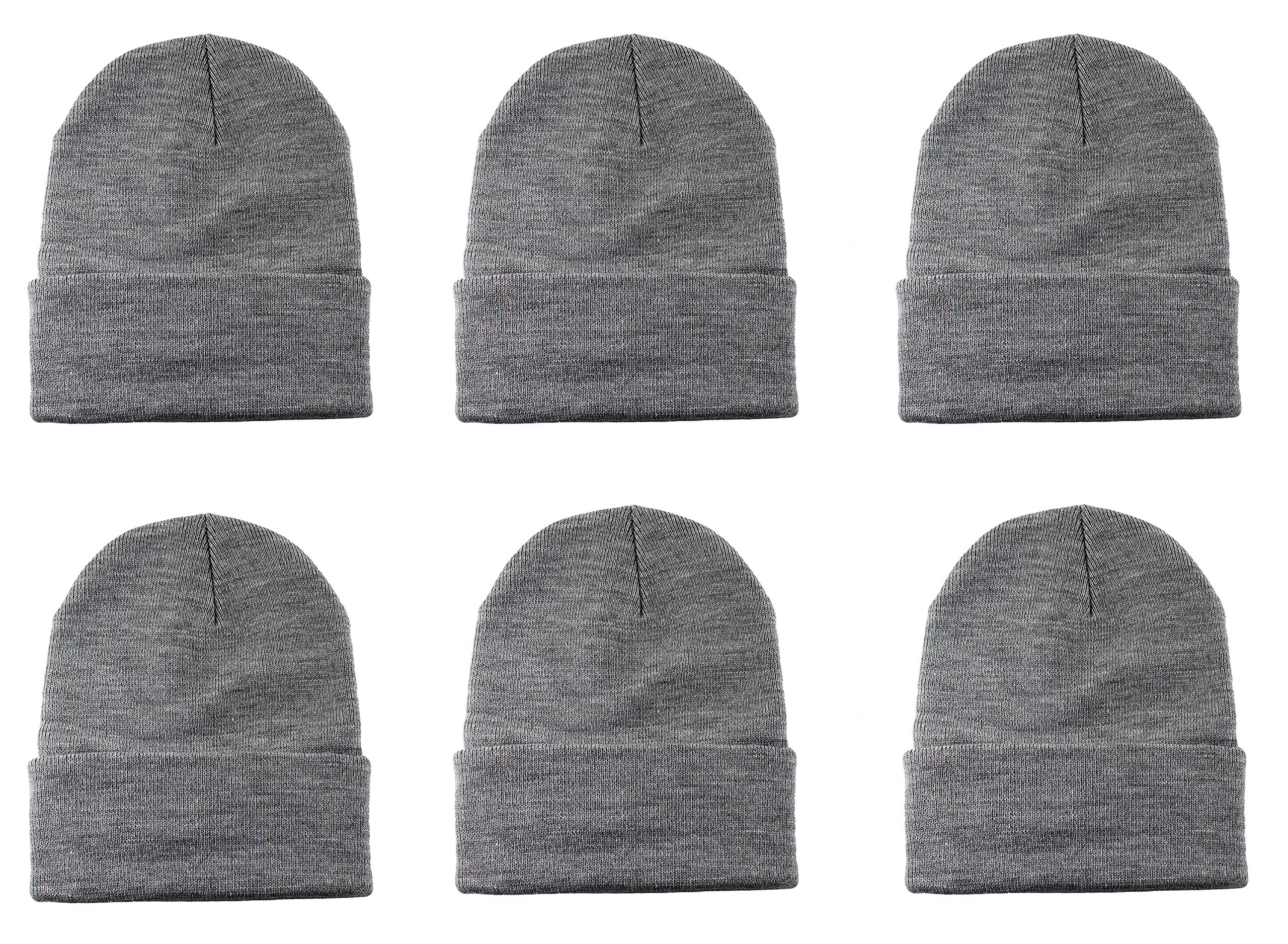 Unisex Knitted Winter Beanie Hat 6 Pcs