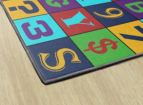 Miniatura 7 de Flagship Carpets Alfombra educativa con números del alfabeto Jumble para aula infantil o área de aprendizaje en casa, alfombra de habitación de los