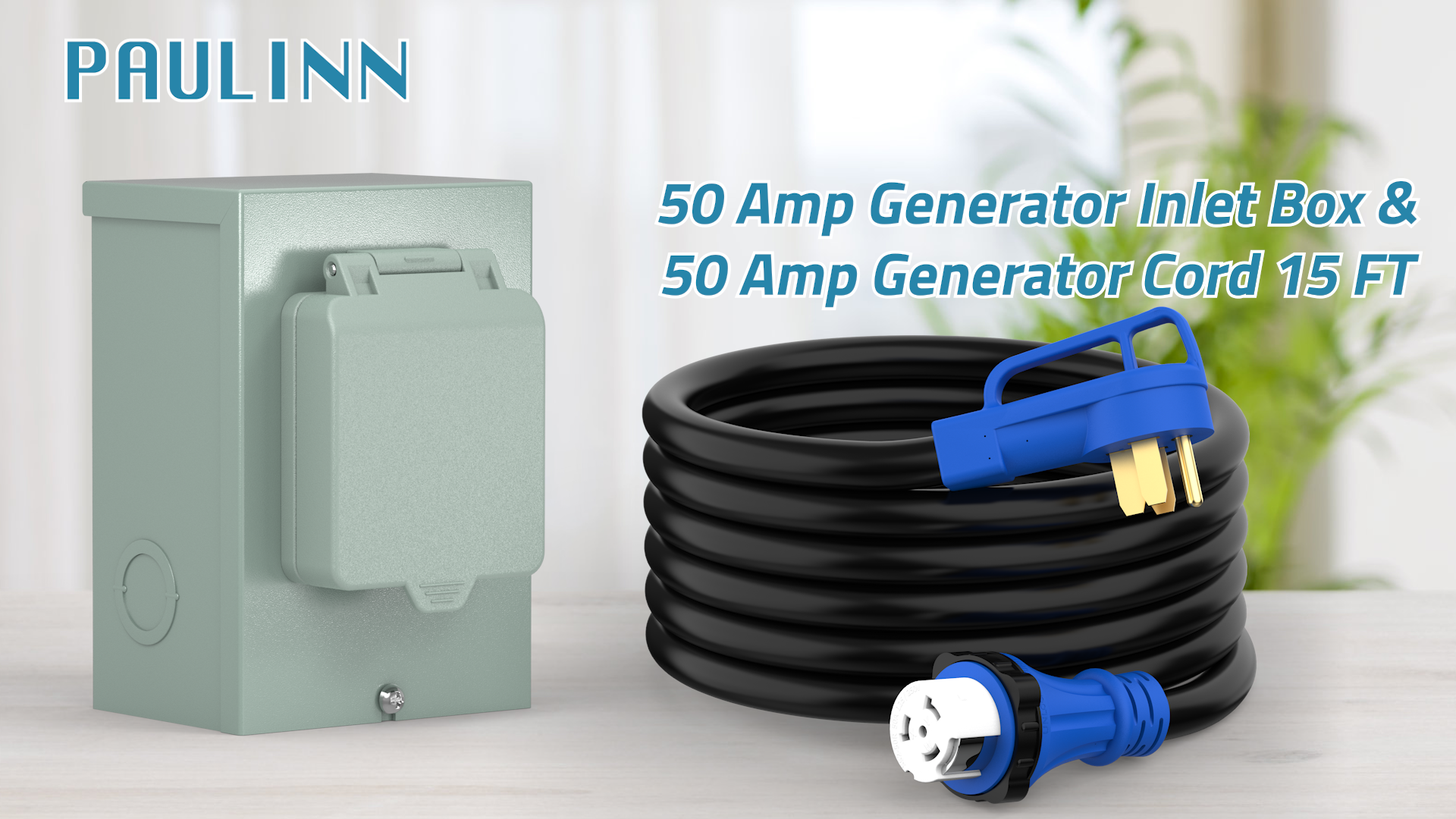 Amazon.com: PAULINN 50 Amp Generator Cord 15FT & Power Inlet Box