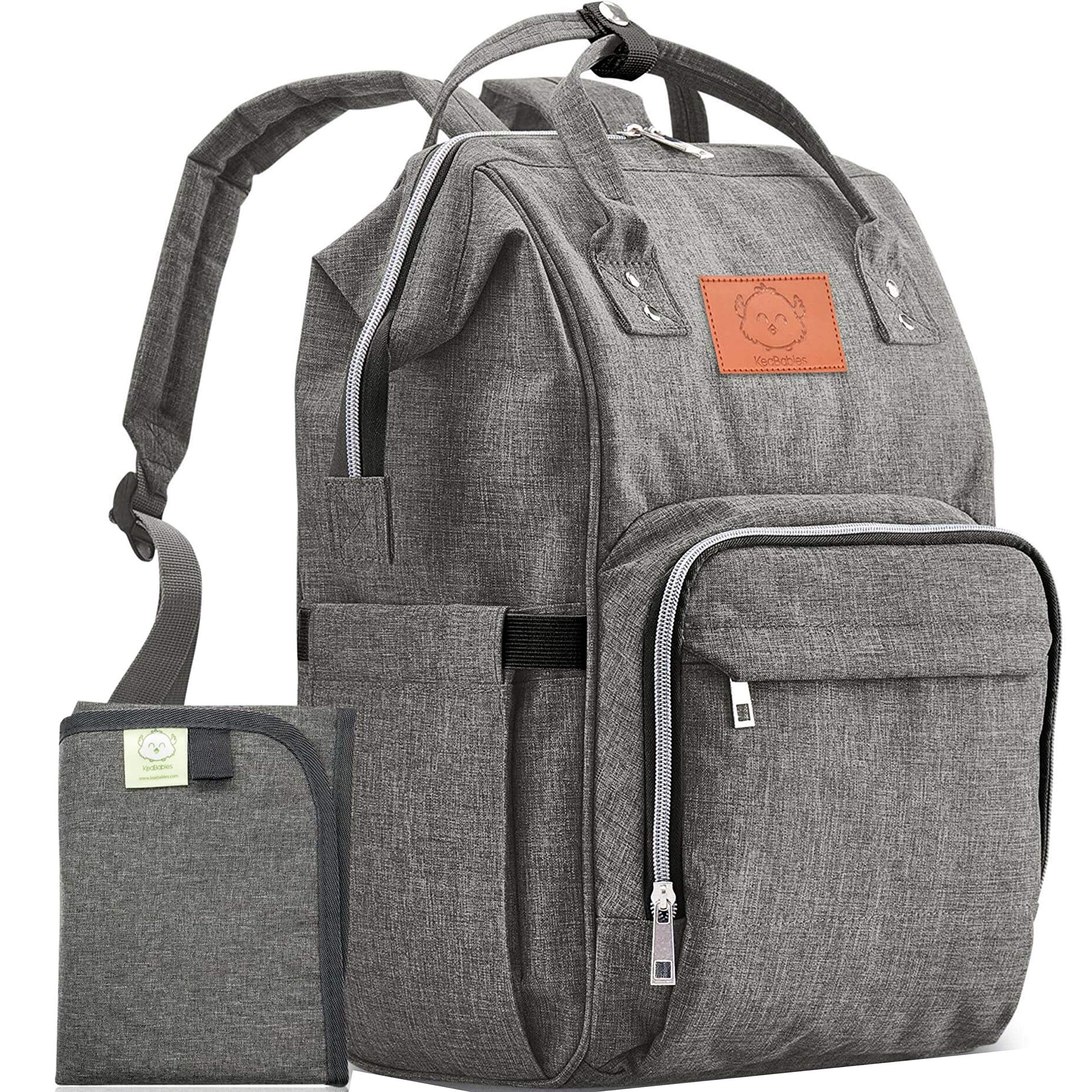 Backpack Diaper Bag Large - Multi-Function Waterproof Travel Baby Backpack Diaper Bag for Dad, Mom. Large Maternity Nappy Bags - Durable, Stylish - Diaper Mat Included (Gray).