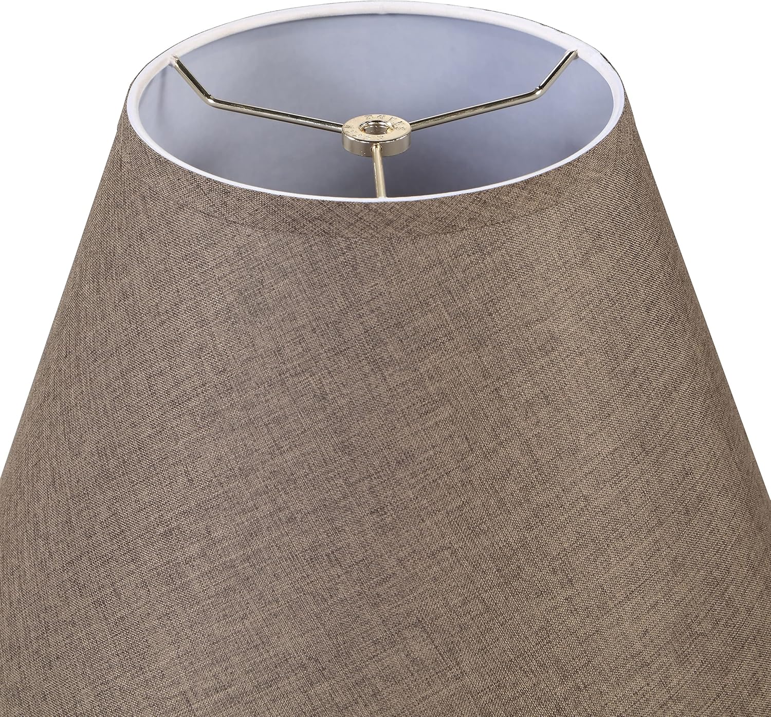 Aspen Creative 32090A Hardback Empire Transitional Spider Lamp Shade in Iron Burlap Texture Fabric, 7" Top x 14" Bottom x 11" Slant Height