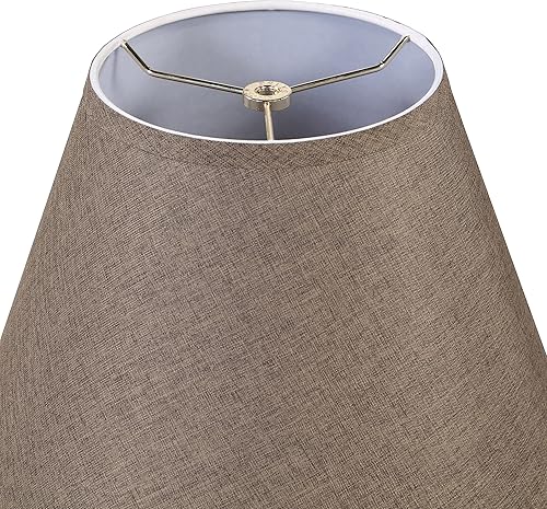 Miniatura 4 de Aspen Creative 32090A - Pantalla de araña de transición imperio de tapa dura en tela de textura de arpillera de hierro, 7 pulgadas superior x 14