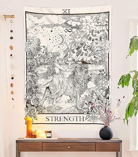 SheetKart fabric Tarot Flag Tapestry, Beige, Floral, Small: 40 x 60 Inches