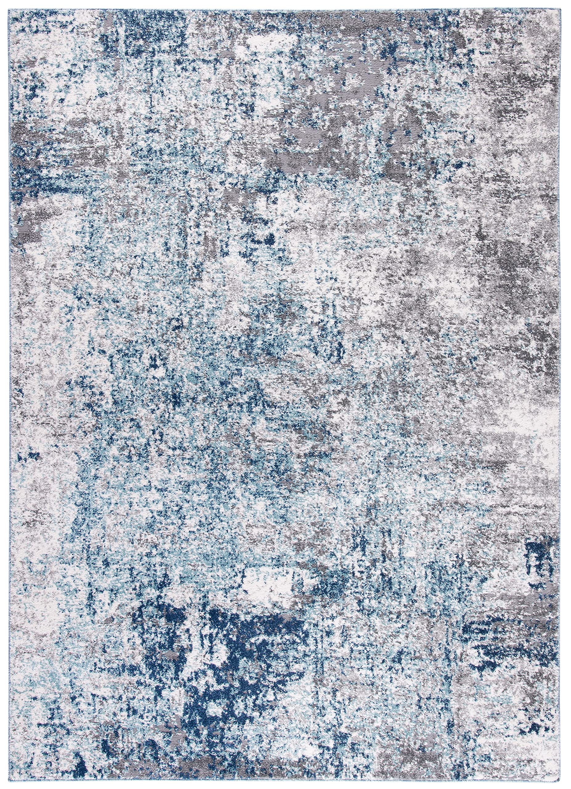 Safavieh Contemporary Rug for Living Room Dining Room, Bedroom - Aston Collection, Short Pile, in Light Blue and Grey, 91 X 152 cm - Image 2