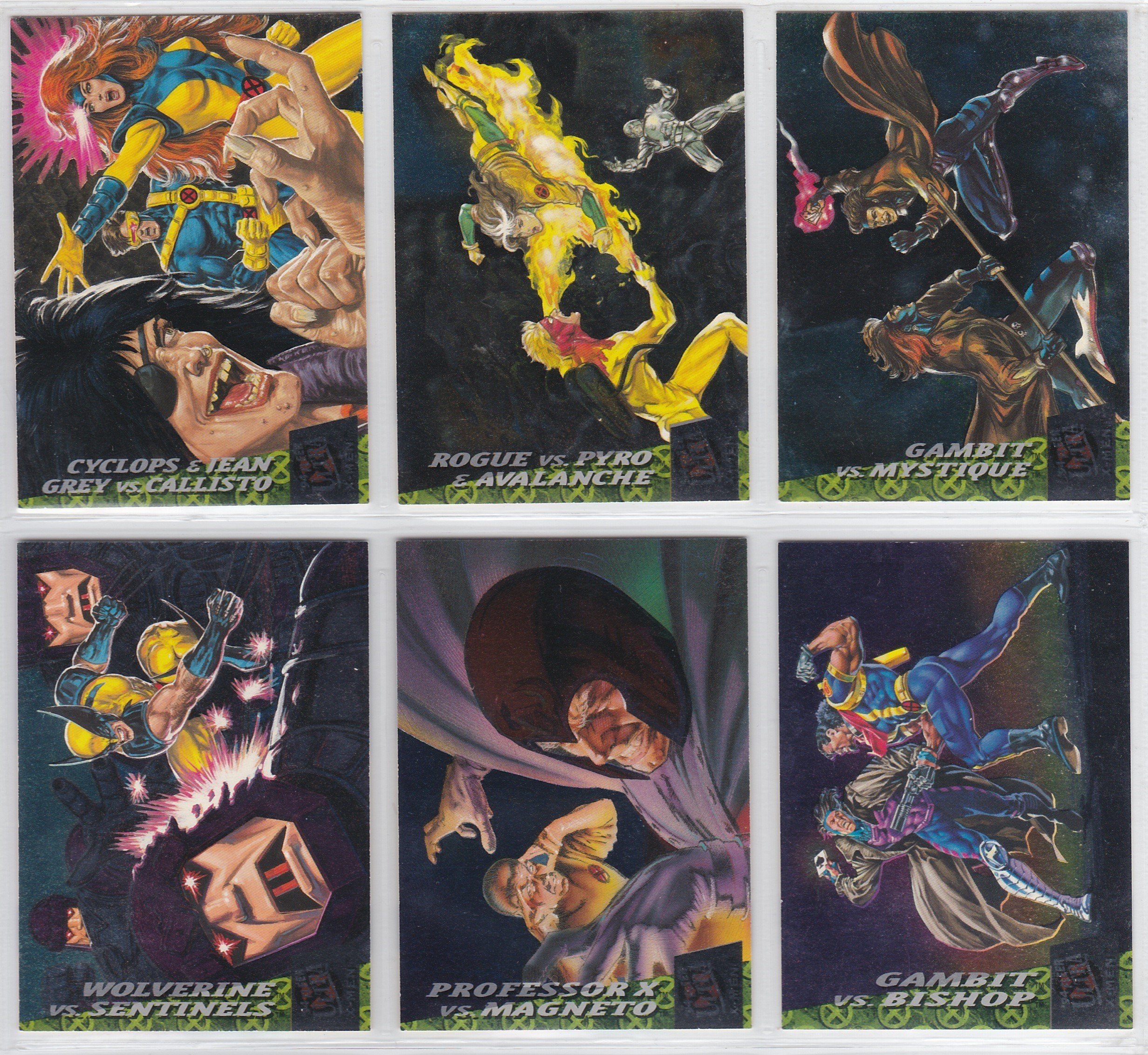 1994 Fleer Ultra X-Men Greatest Battles Insert Set of 6 Cards NM/M Marvel