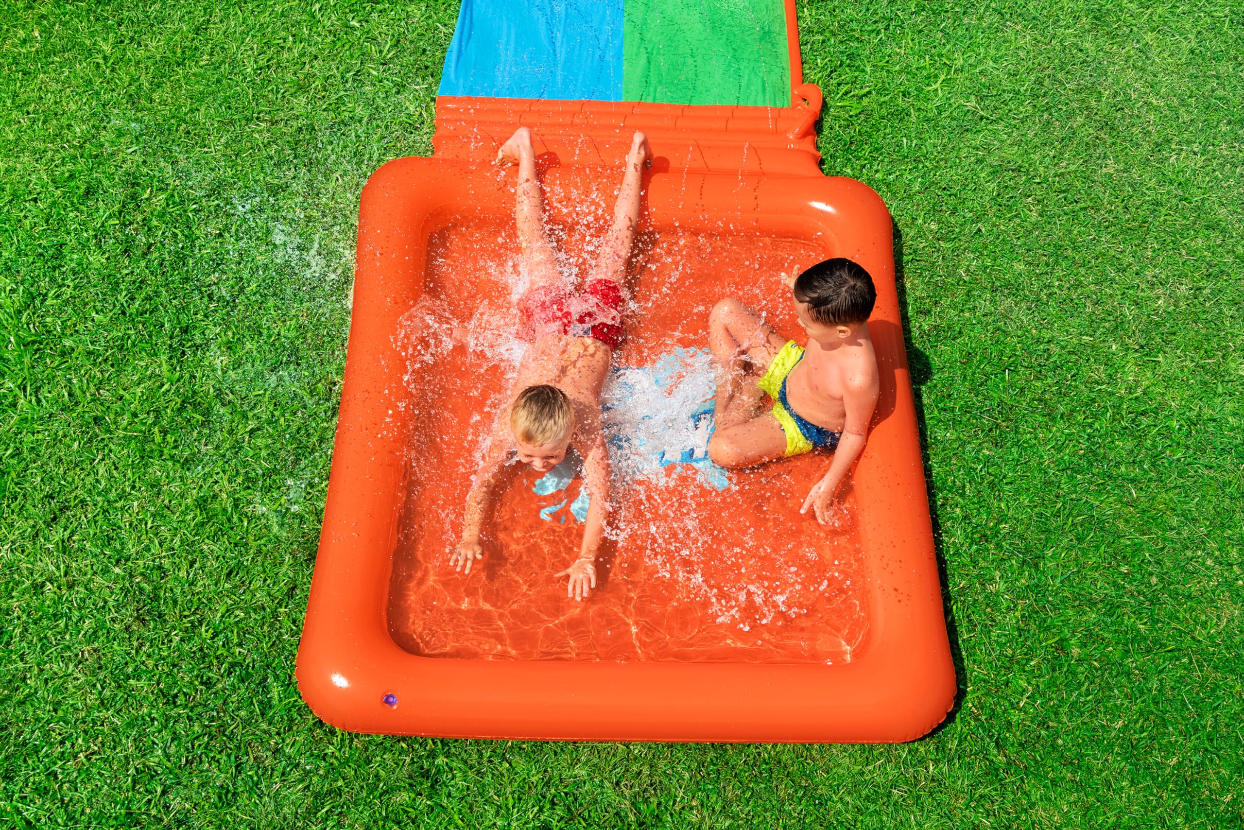 Bestway 52633 Scivolo ad acqua a corsia doppia Super Splash, 3 anni+