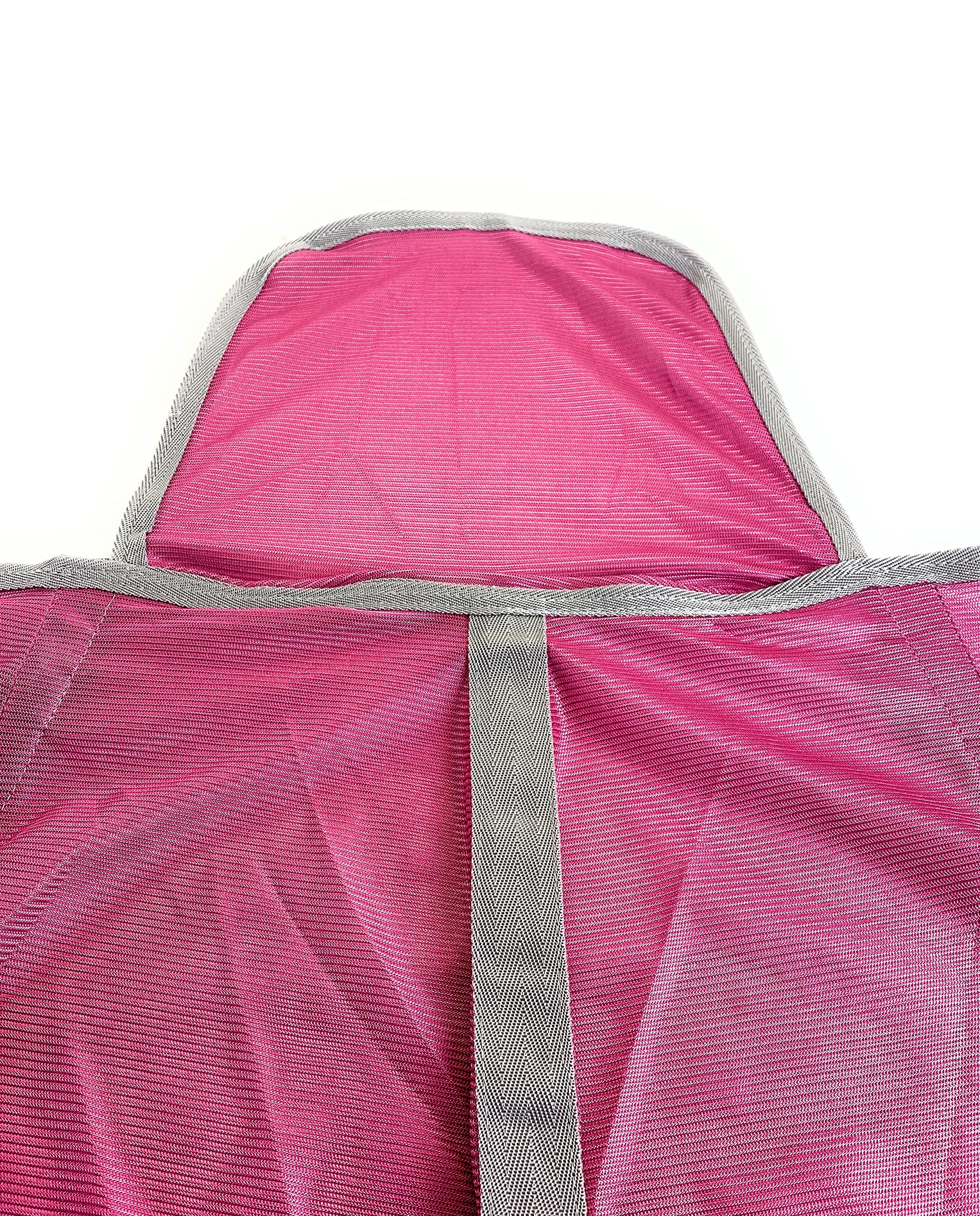 Horses, Manta antimoscas transpirable, modelo Nemesis, esgrima de los rayos solares, red densa de tejido de malla, contra moscas e insectos (135 cm, fucsia)