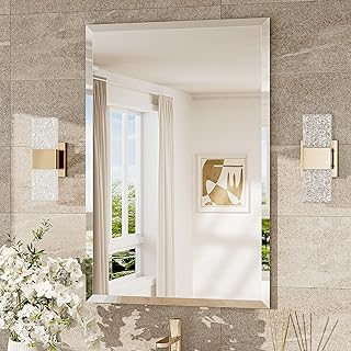 TokeShimi 24x36 Beveled Wall Mirror Decorative, Bathroom Vanity Mirrored...