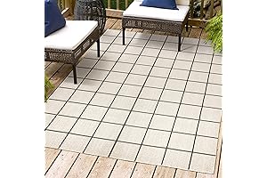 JONATHAN Y Grid Modern Cream/Black Rug