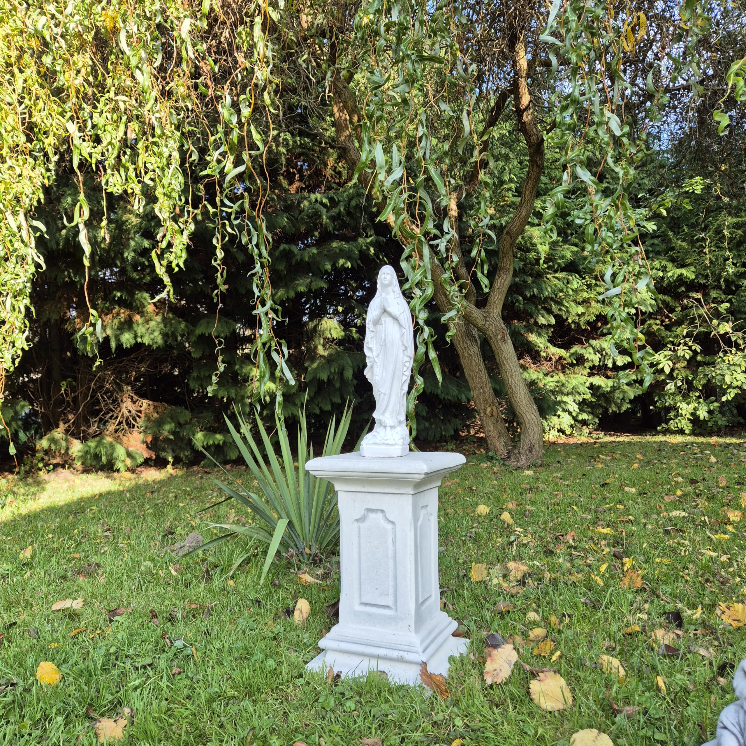 FABRIQ Statua della Sacra Madonna 38 cm – 2 kg in pietra artificiale – resistente alle intemperie e al gelo – Statua da giardino Madonna per casa e chiesa