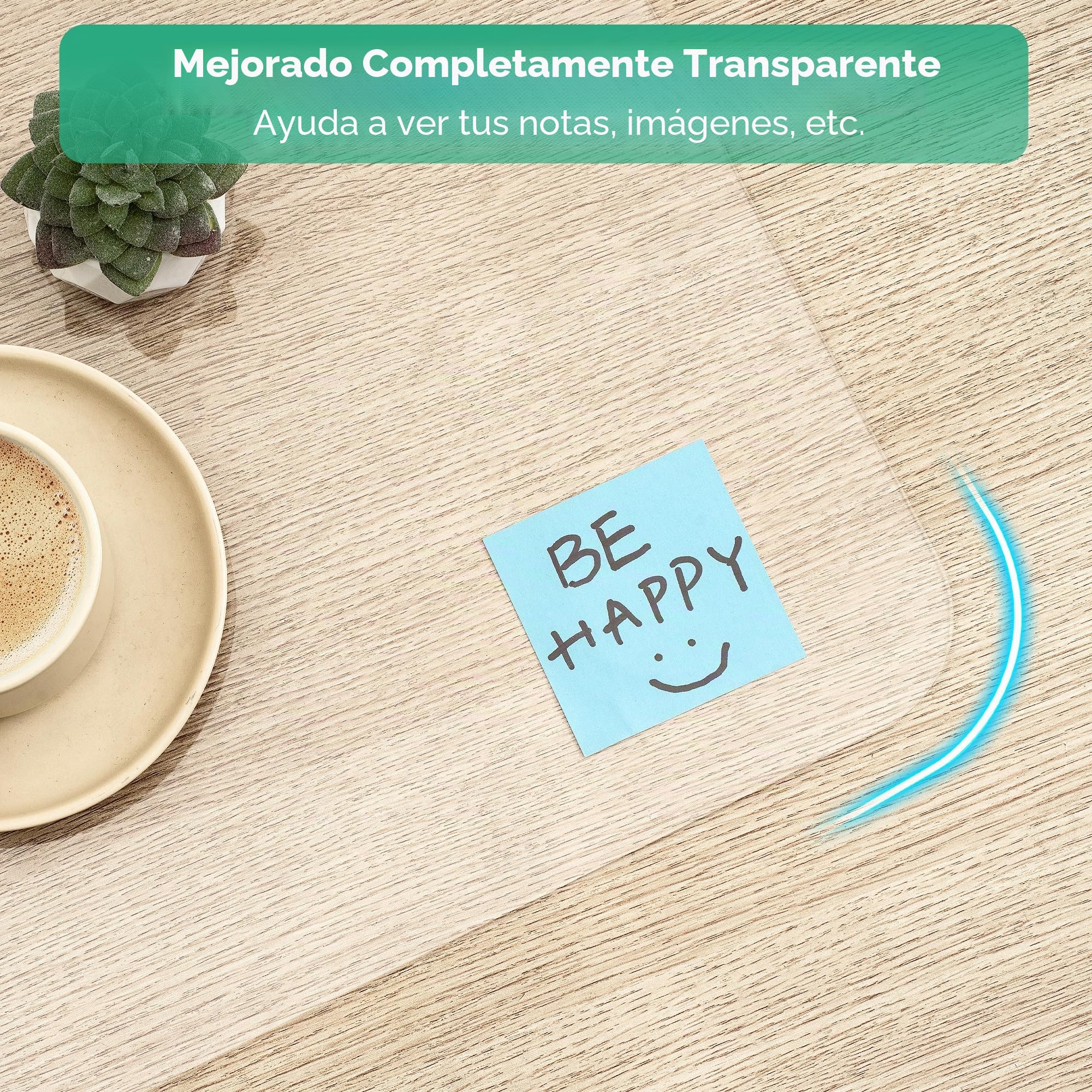 NATRKE Alfombrilla de Escritorio Transparente Grande 80x40 cm, Protector de Escritorio PVC, Estera de Escritura Antideslizante e Impermeable, Tapete de Escritorio para Ordenador para Oficina/Hogar