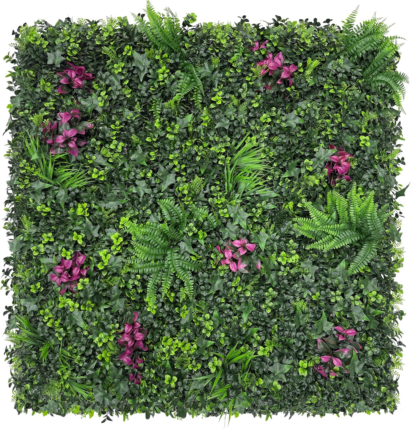 Greenery Grass Wall Boxwood Plant Panel: 20"x 20"(12P) with UV Resistant Green Leaves Faux for Interior Wall, Greenery Backdrop,Garden and Indoor Outdoor Wall&Fence Covering Privacy 20"x20" 12