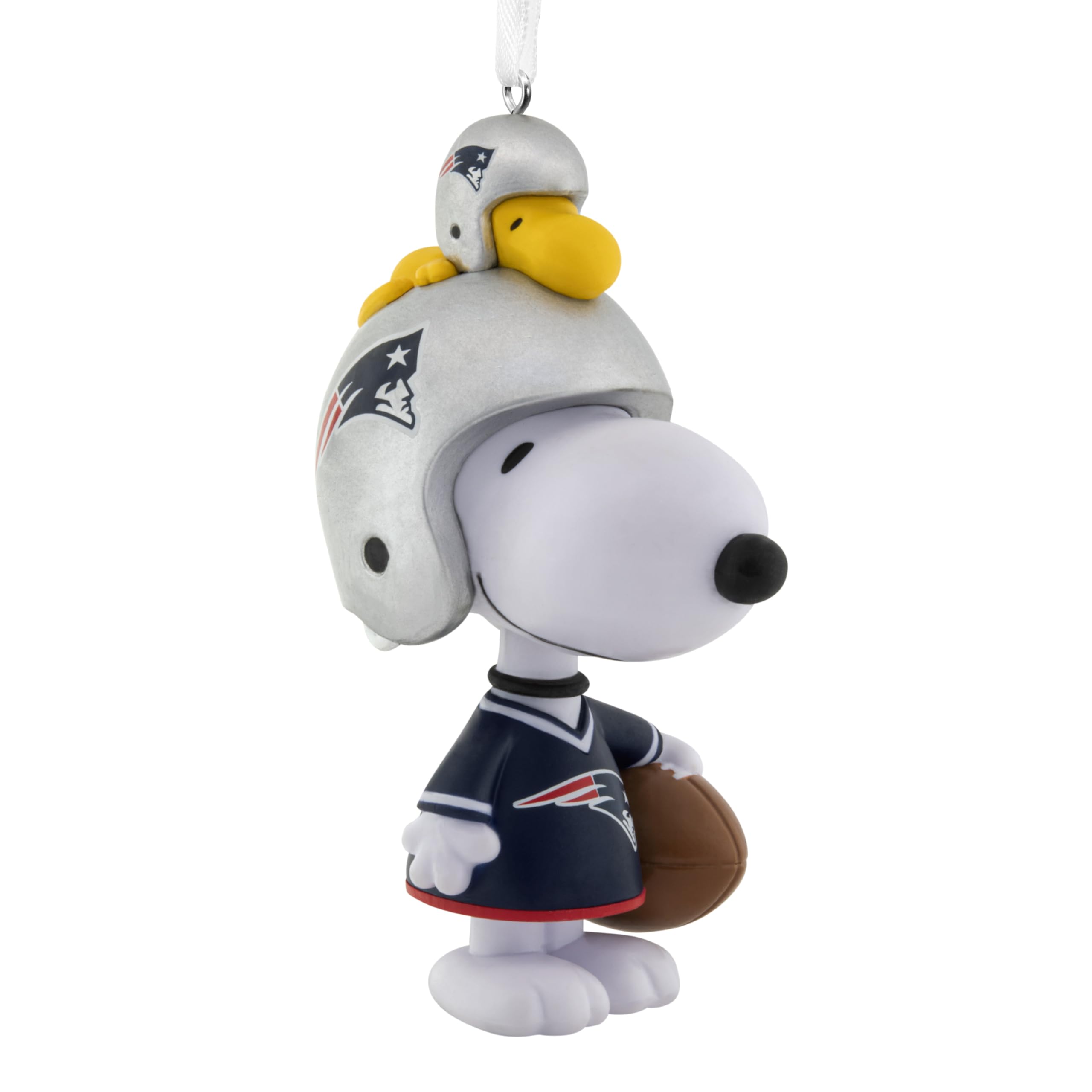 Hallmark Christmas Ornament, Peanuts Snoopy & Woodstock NFL New England Patriots Bobblehead Ornament, Gifts for Peanuts Fans
