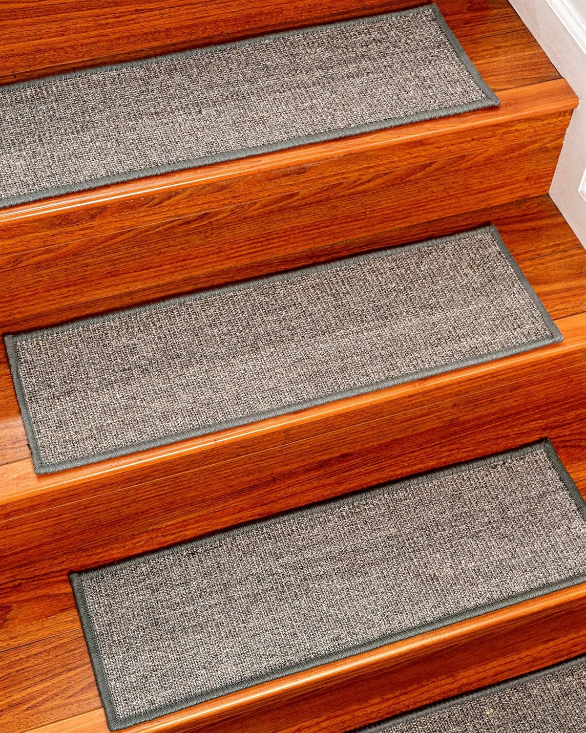 NaturalAreaRugs 100% Natural Fiber Balboa, Sisal Gray, Handmade Stair Treads Carpet (9 x 29) Set of 13