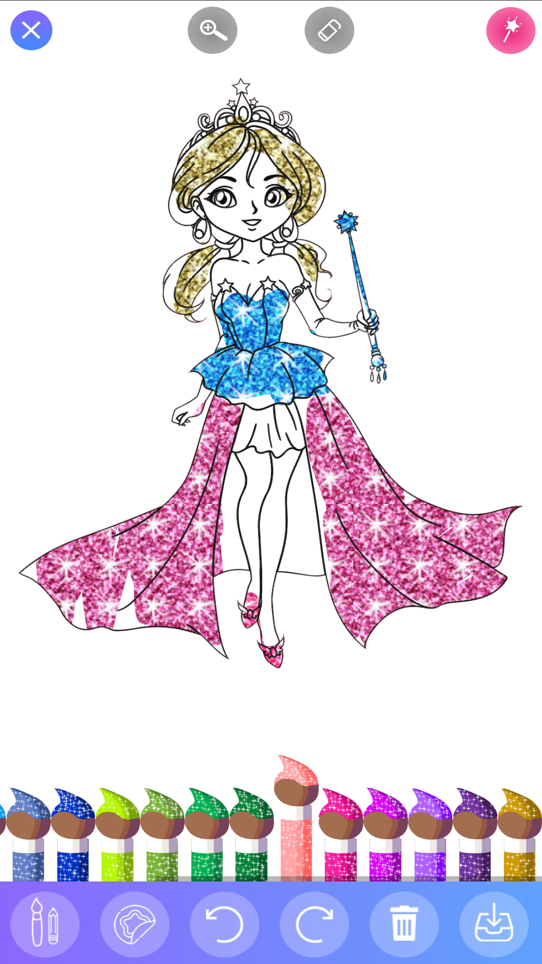 glitter coloring game for Princess drawing pages - App on Amazon Appstore
