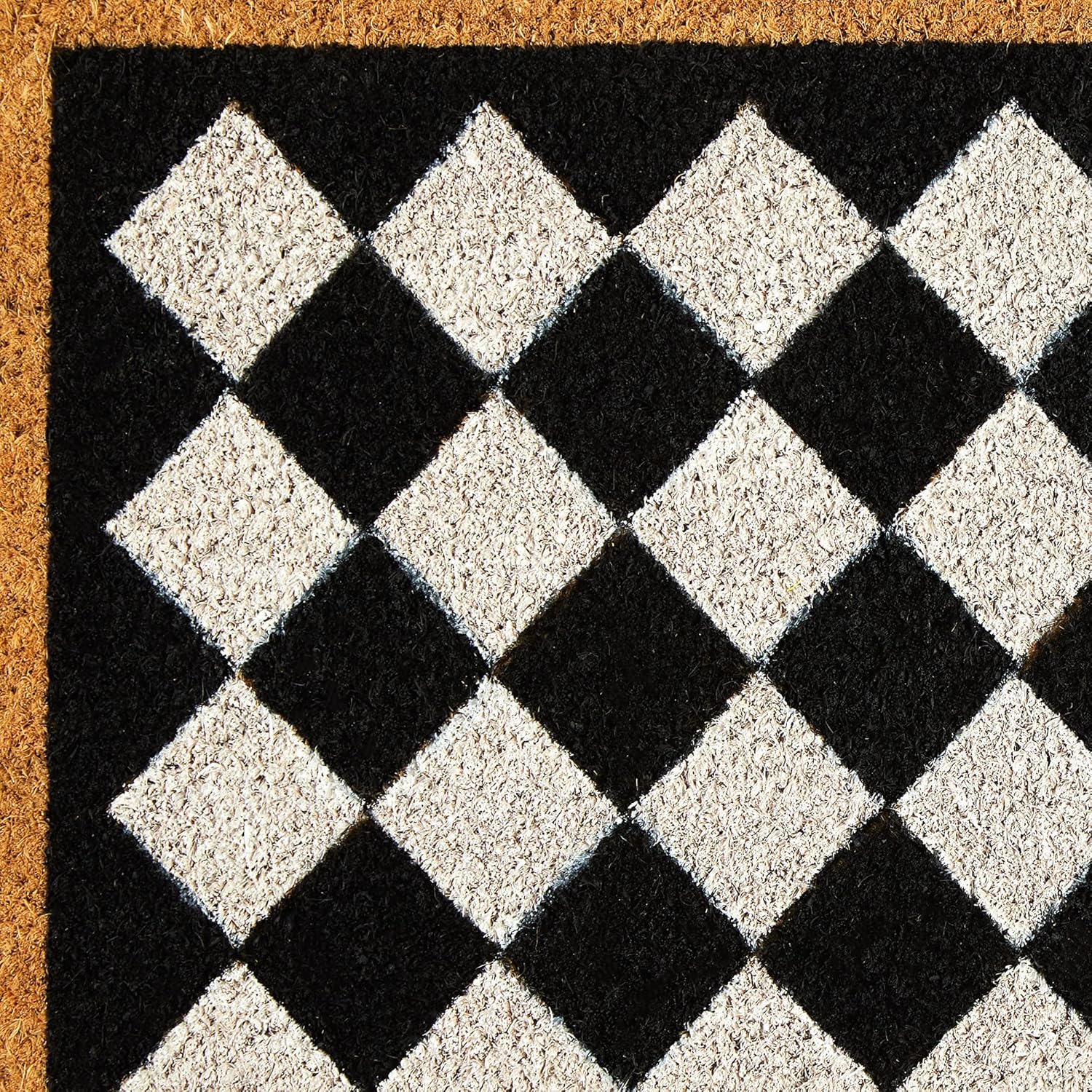 DII Natural Coir Geometric Modern Outdoor Door Mat, Front Porch Décor, 17x29, Harlequin