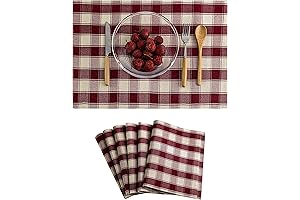 Home Brilliant Red Placemats: A Dash of Rustic Charm for Your Dining Table