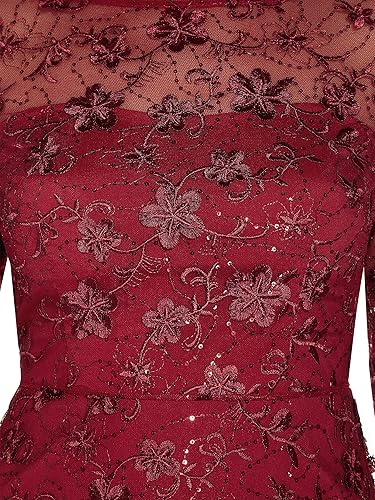 Miniatura 4 de Adrianna Papell Midi acampanado con bordado de lentejuelas para mujer