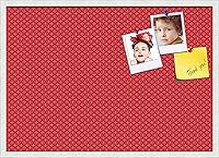 Vista 230 de PinPix Tablero de anuncios de corcho de 12 x 12 pulgadas. Este tablero decorativo enmarcado viene con diseño de círculos B W y un marco blanco