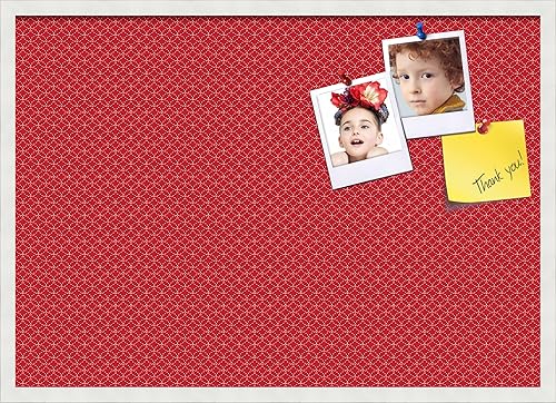 Miniatura 230 de PinPix Tablero de anuncios de corcho de 12 x 12 pulgadas. Este tablero decorativo enmarcado viene con diseño de círculos B W y un marco blanco