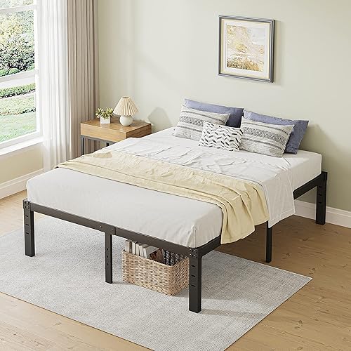 Miniatura 2 de RestVille Marco de cama resistente de 14 pulgadas tamaño King con mucha liquidación debajo de la cama, marco de cama de metal, fácil montaje