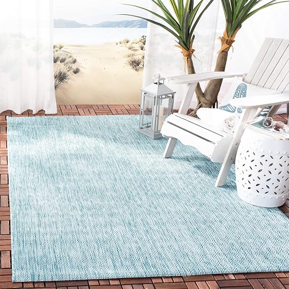SAFAVIEH Courtyard Collection Area Rug - 6'7" Round, Beige-898754