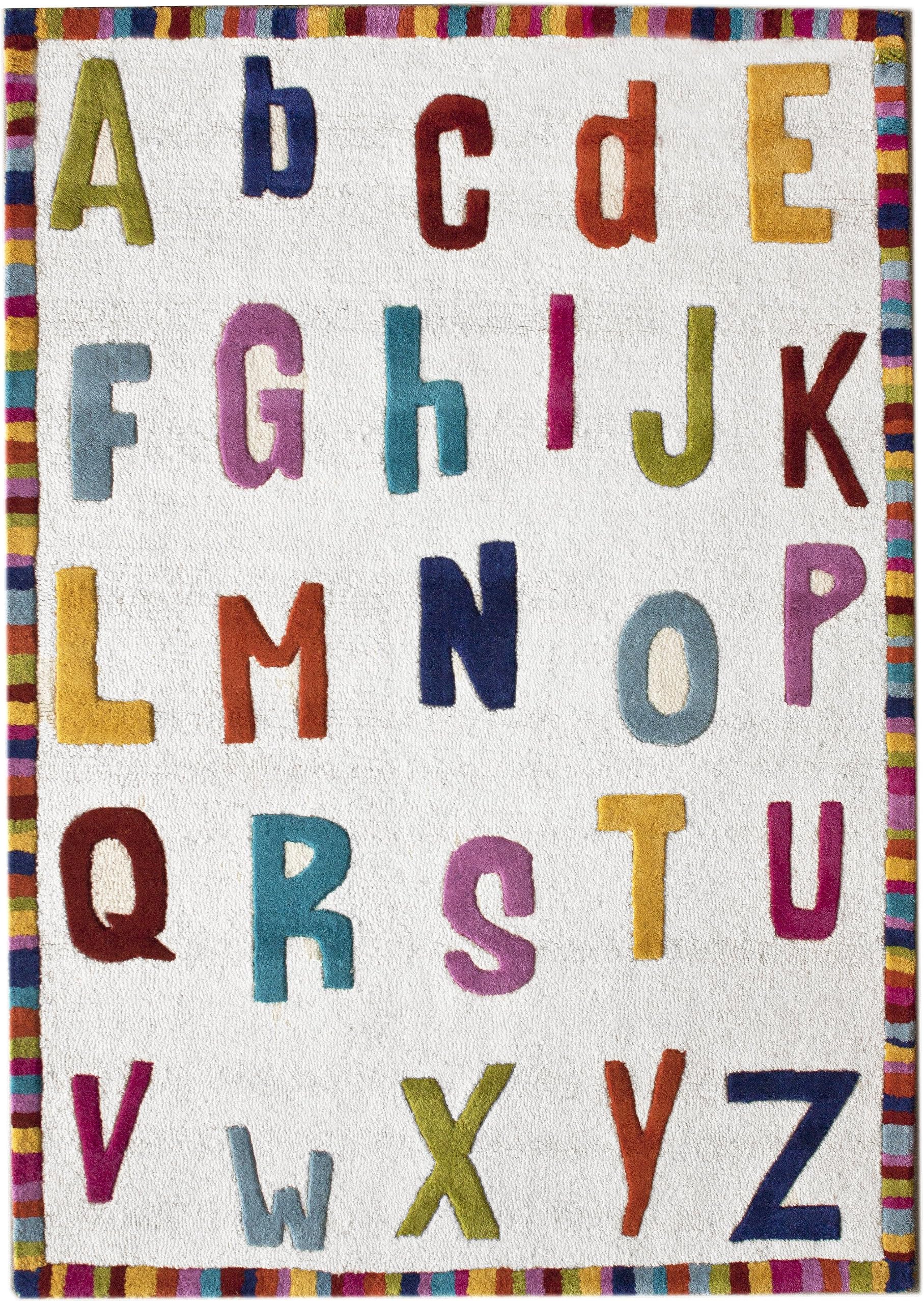 nuLOOM Kinder Collection 100% Wool Area Rug, 5' by 7', Kids, Ivory