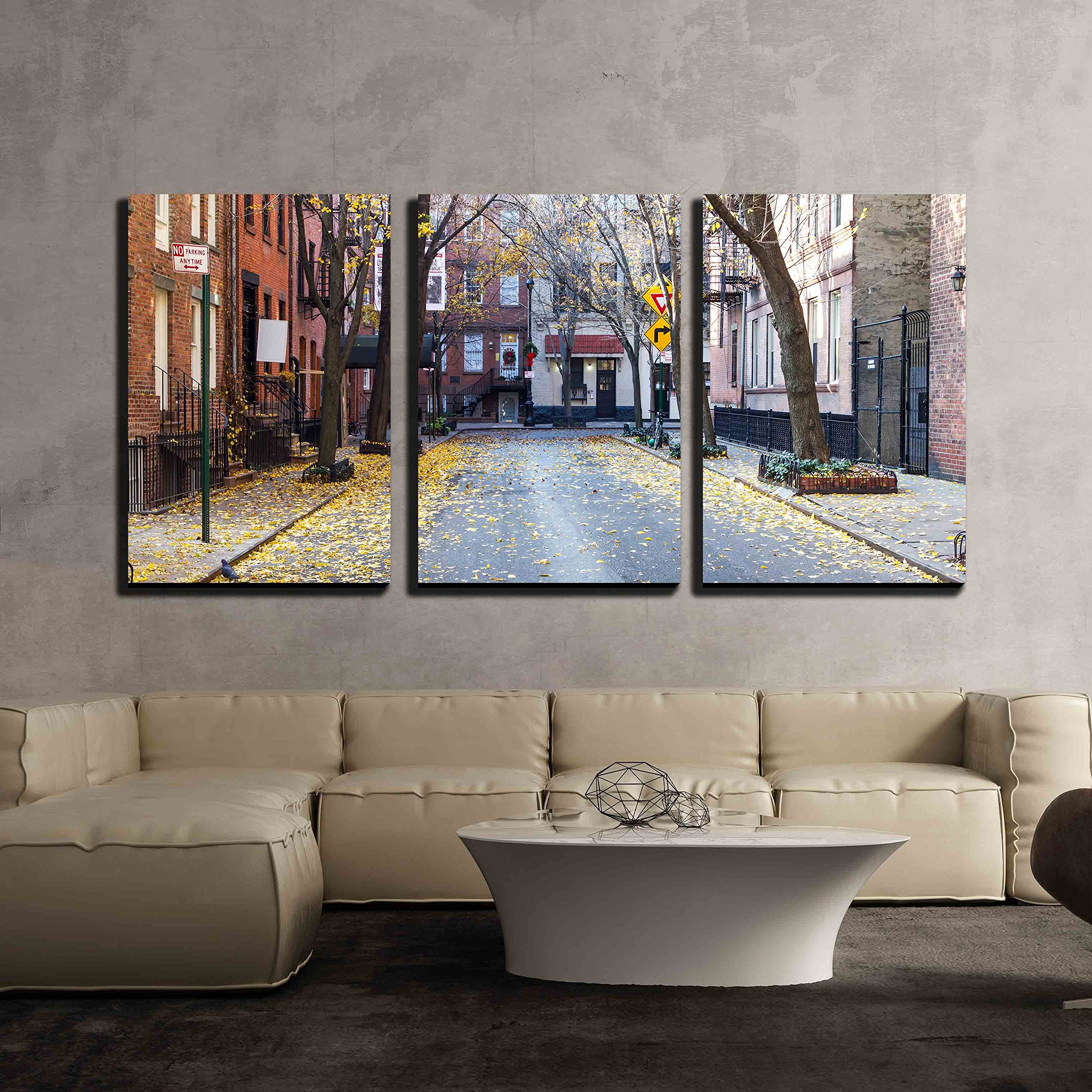 wall26 Canvas Print Wall Art Set Greenwich Village in Manhattan, New York City Nature Wilderness Photography Realism Rustic Colorful Multicolor for Living Room, Bedroom, Office - 16"x24"x3 Panels