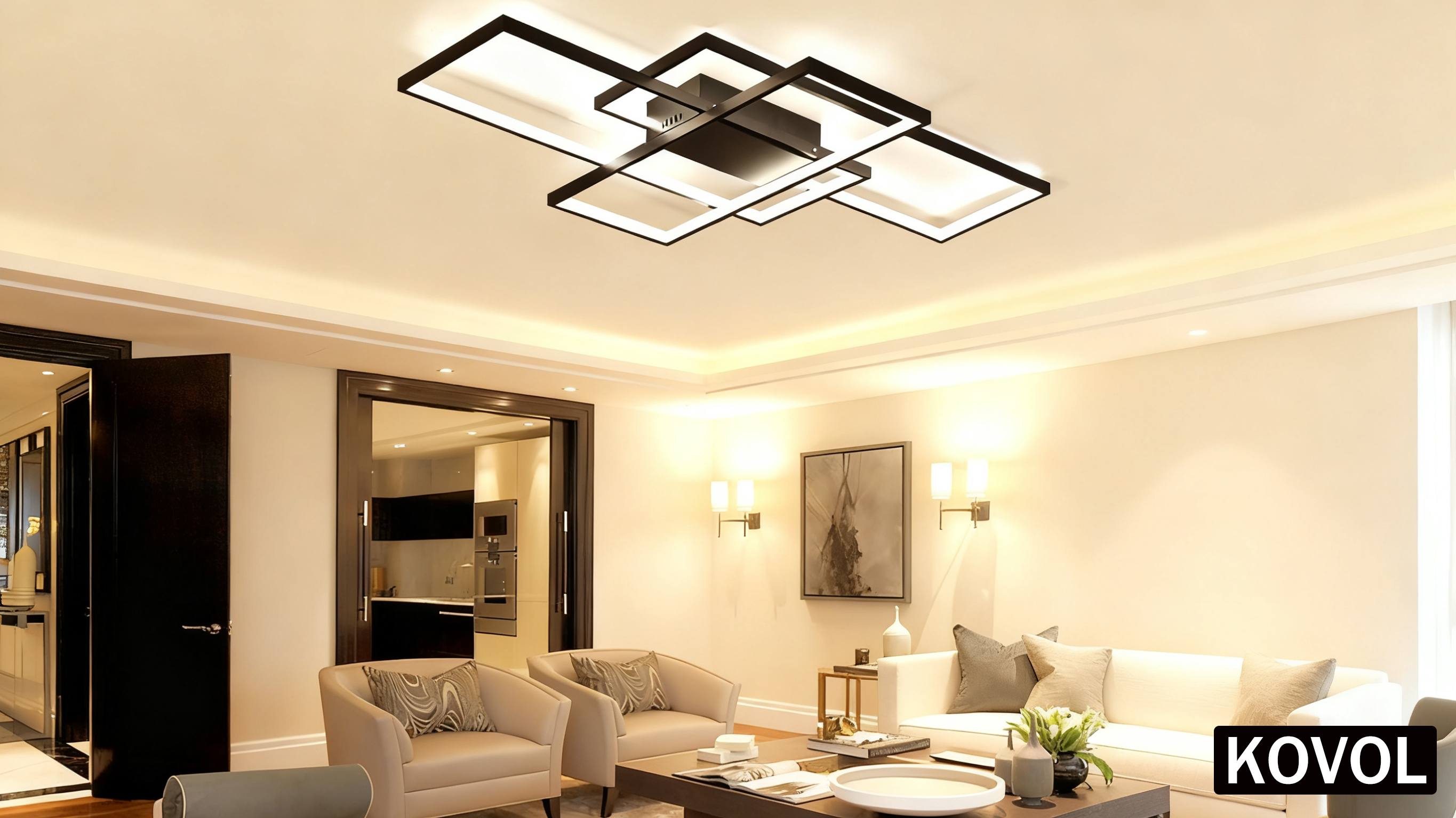 Amazon.co.jp : KOVOL LED シーリングライト 6畳 8畳 10畳 適用