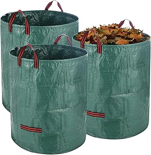 3X 272L Gartenabfallsack,Gartensack Laubsack, Gartensäcke mit Trageschlaufen, Faltbar, Robust und wasserdicht, langlebig, für Unkraut, Laubabfälle