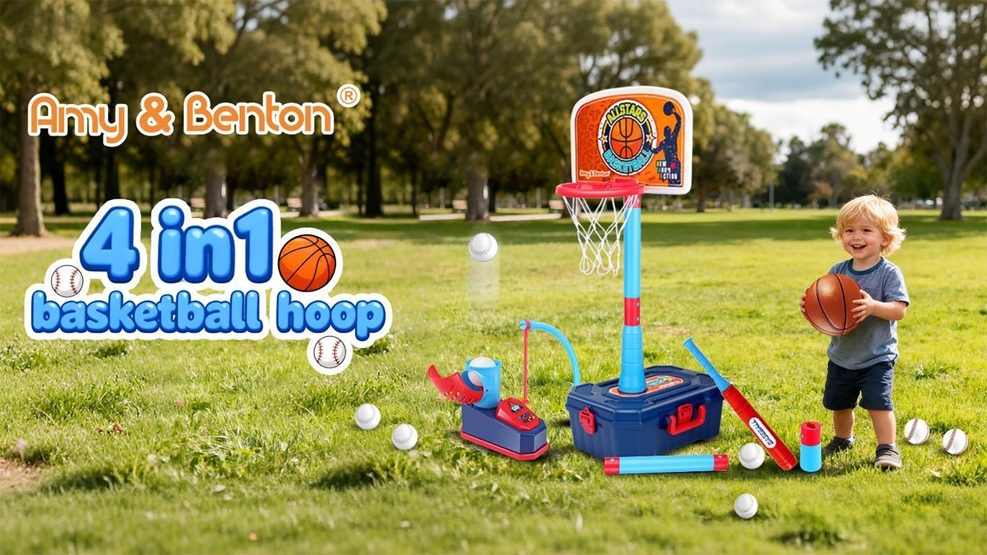 Amazon.com: 4 in 1 Kids Basketball Hoop and Tball Set for Toddlers