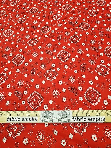 Miniatura 5 de Tela de polialgodón con estampado de cachemira blanco  60 pulgadas de anchovendido por The Yard