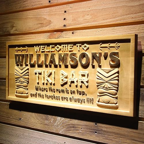 Miniatura 34 de ADVPRO wpa0389 - Letrero de madera grabado en madera con nombre personalizado para el hogar, grande, 26.75 x 10.75 pulgadas