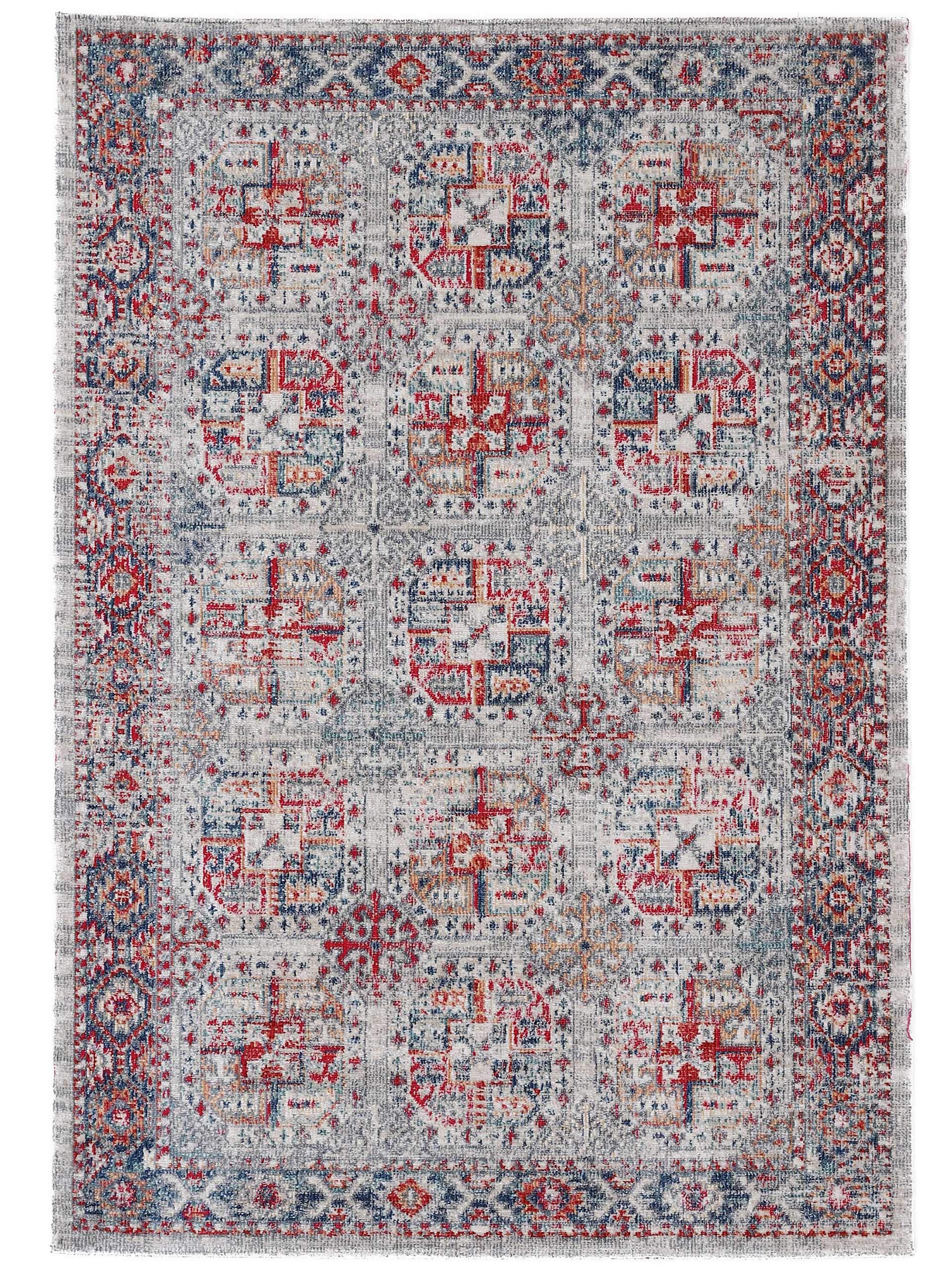 carpetfine Flachgewebeteppich Mahal Hellgrau 80x150 cm | Moderner Teppich für Wohn- und Schlafzimmer
