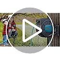 ENEACRO Retractable Garden Hose Reel with Wall Mount 1/2"×120ft with 10 Pattern Hose Nozzle, Brass Connector, Auto Rewind/Any Length Lock/ 180° Swivel Bracket, Ideal for Garden Watering