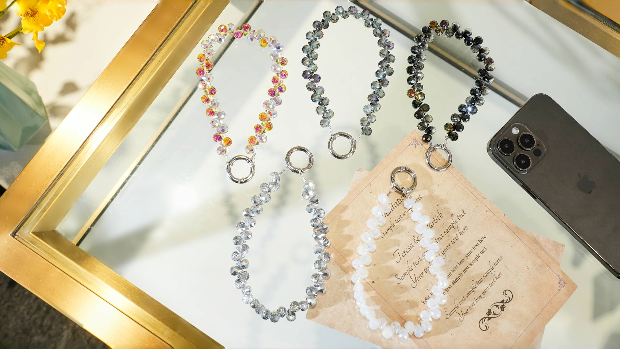 Amazon.com: Danni Yan Beaded Phone Wrist Strap Mobile Phone Strap