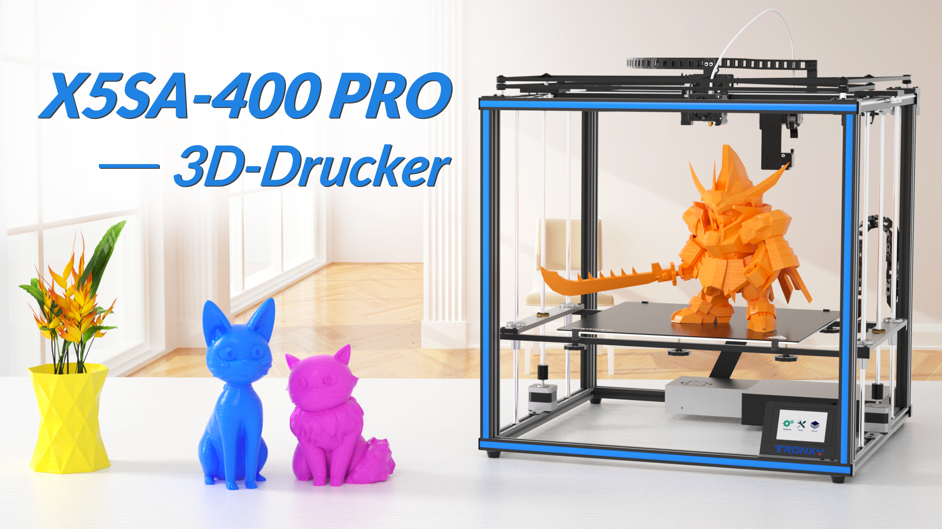 Tronxy X5SA-400 PRO 3D Drucker 400x400x400mm,TR Sensor Automatische Nivellierung+Gitter Glasplattform Großformatiger hochpräziser FDM DIY 3D Printer in Industriequalität Funktioniert mit TPU/PLA/ABS - Image 8