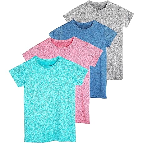 Real Essentials Girls' Performance Crew Neck T-Shirt