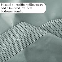 Vista 2 de Southshore Fine Linens® - Vilano® Springs - Par de fundas de almohada plisadas, color verde azulado, estándar (Queen)