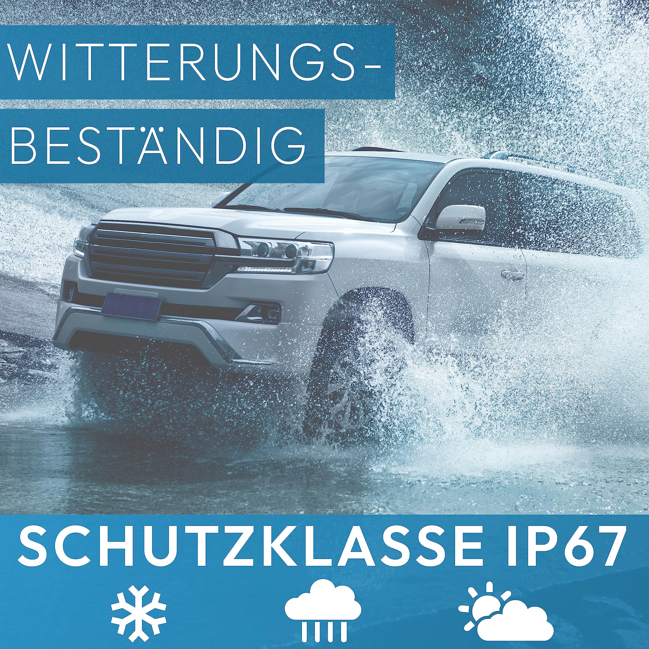 VSG24 Camper Rückfahrkamera Wohnmobil Wohnwagen Rückfahrsystem Nachtsicht Wetterfest 12V-24V Set Weiß