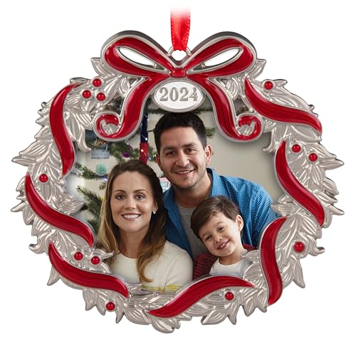 Image of Hallmark Keepsake Christmas Ornament 2024, Our Family Christmas 2024 Photo Frame, Metal, Family Gifts