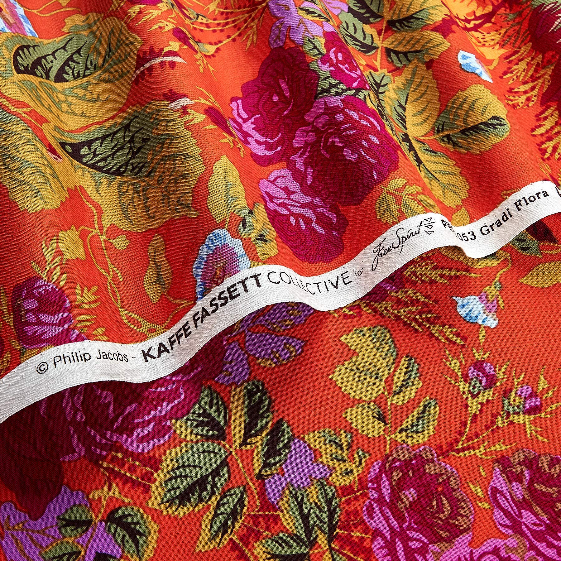 Kaffe Fassett Collective Grandi Floral Tomato, Fabric by the Yard