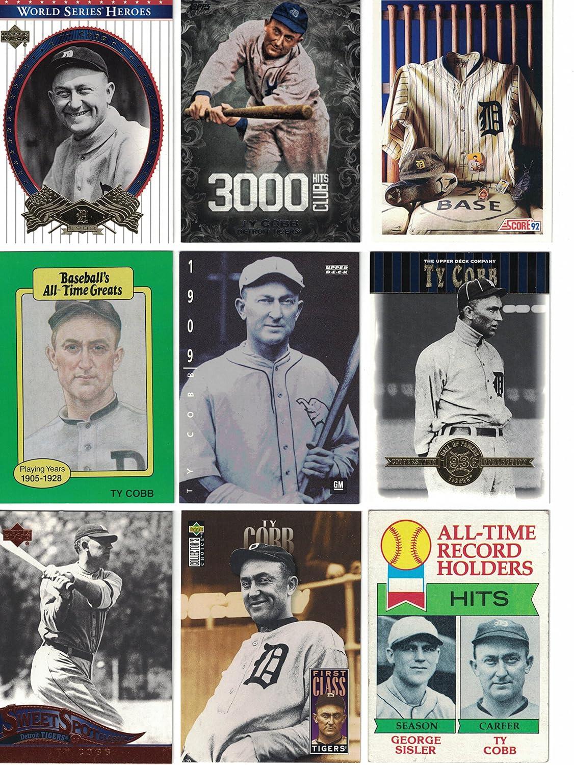 Ty Cobb / 50 Different Baseball Cards Featuring Ty Cobb