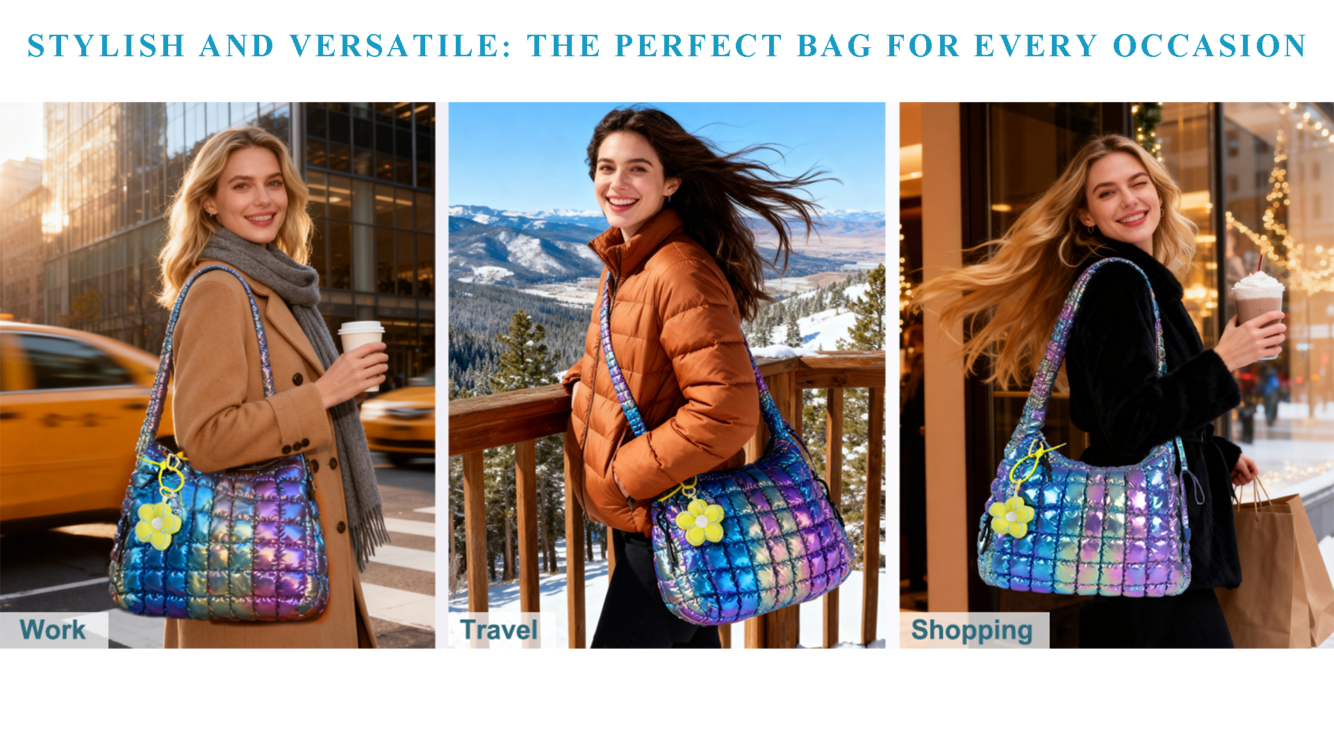 Bolso Tote Acolchado Puffer para Mujer miniatura 7