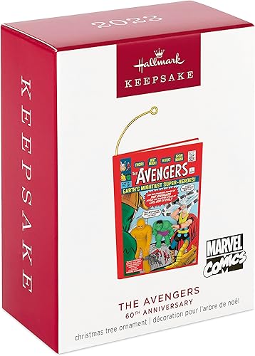 Miniatura 3 de Hallmark Keepsake Adorno de Navidad 2023, Marvel Comics The Avengers 60 aniversario, regalos de superhéroes